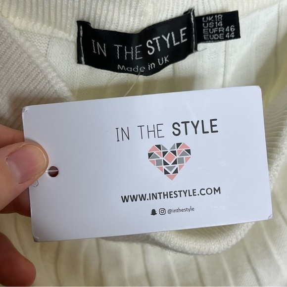 Asos In The Style Knit Midi Pencil Skirt Ribbed Stretch High Rise Waist - Picture 6 of 7